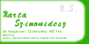 marta szimonidesz business card